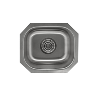 Pelican PL-VS1513 18G Stainless Steel Single Bowl Undermount Kitchen Sink 15'' x 12-3/4'' 
